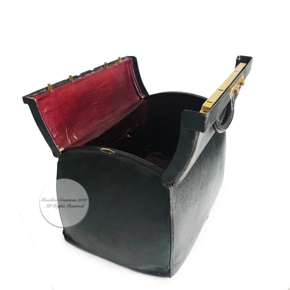 Louis Vuitton Doctors Bag Cabin Train Case Antique Black Grained Leather Rare - Picture 8 of 15